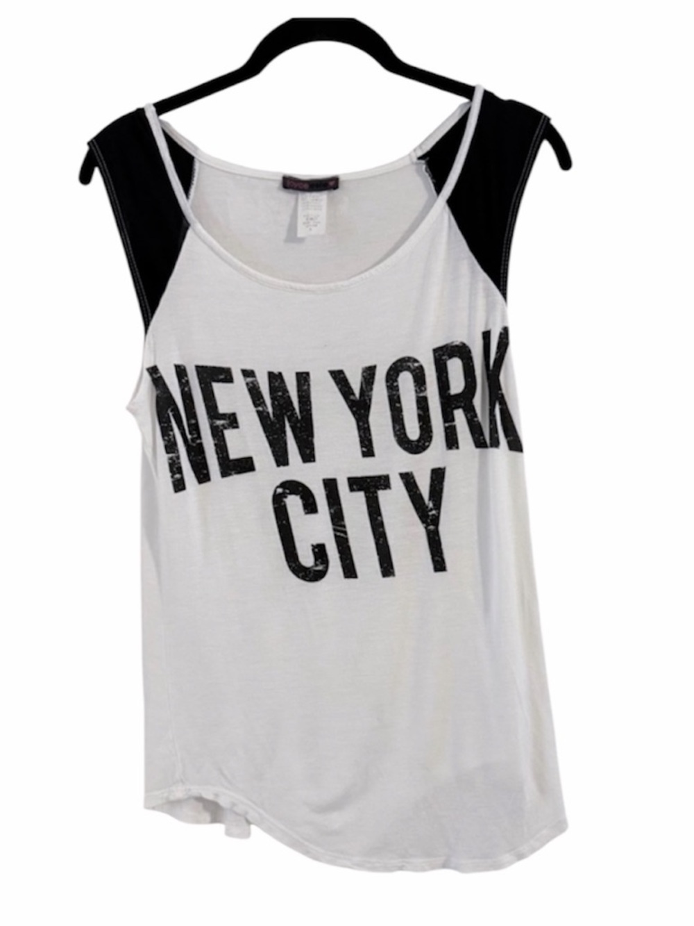 Joyce Leslie White & Black 'NEW YORK CITY' Muscle Tee Size M